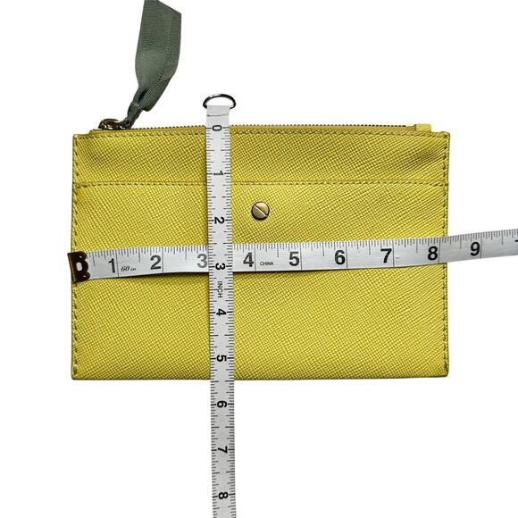 J. Crew | Women | Butter Yellow Pebbled Leather Party Pocket Clutch Purse | OS - Picture 3 of 10